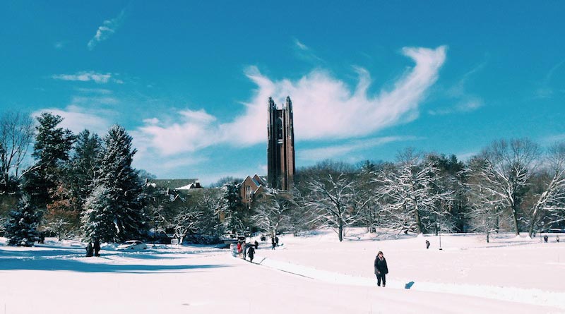 Winter snow at Wellesley